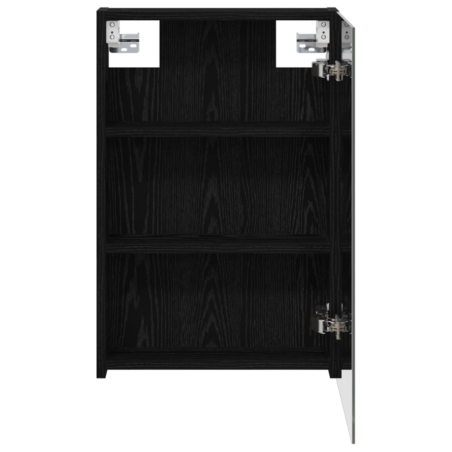 vidaXL Bathroom Mirror Cabinet with Door Black Oak 40 x 10.5 x 60.5 cm