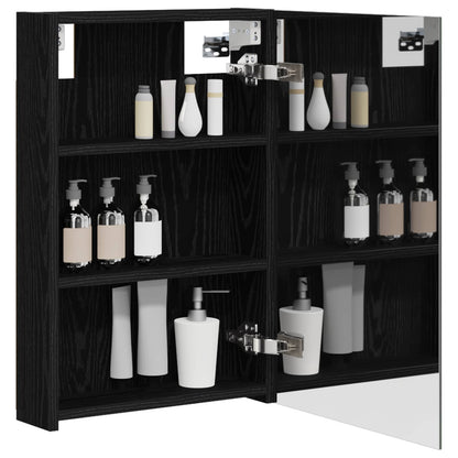 vidaXL Bathroom Mirror Cabinet with Door Black Oak 40 x 10.5 x 60.5 cm