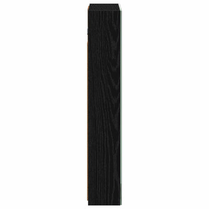vidaXL Bathroom Mirror Cabinet with Door Black Oak 40 x 10.5 x 60.5 cm