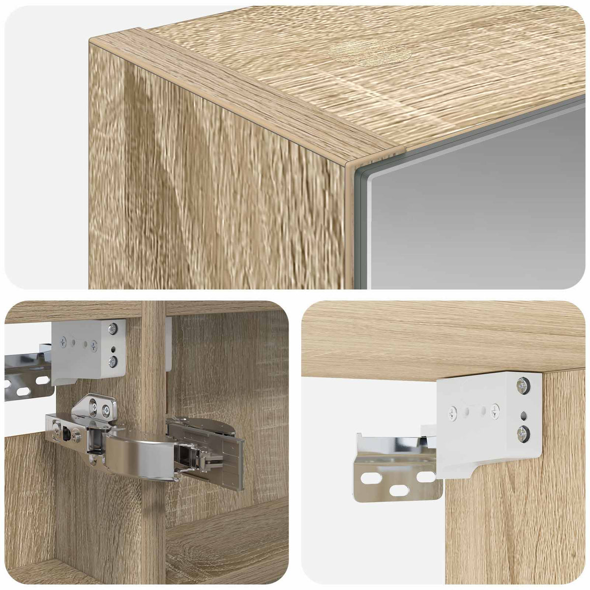vidaXL Bathroom Mirror Cabinet Sonoma Oak 40 x 10.5 x 60.5 cm