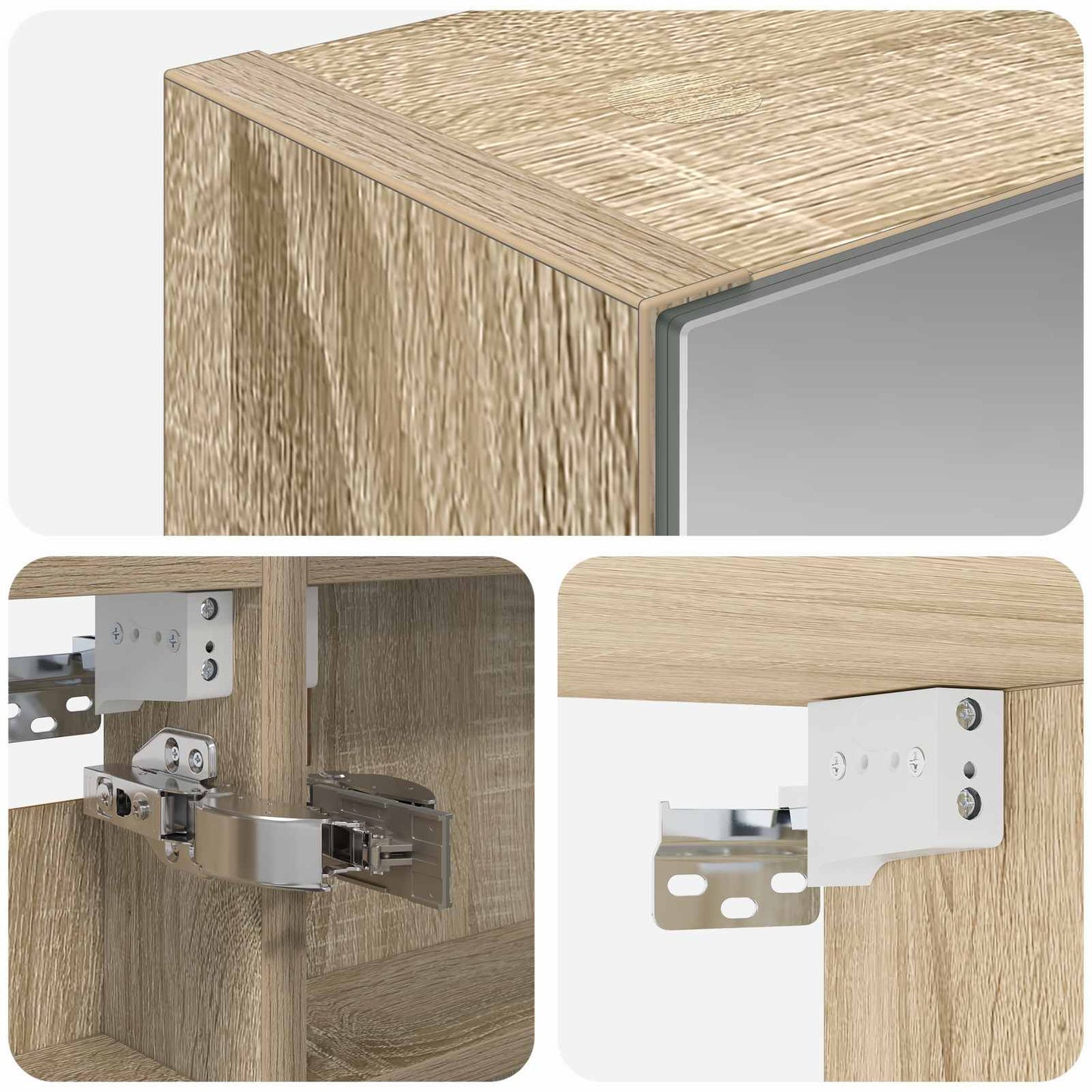 vidaXL Bathroom Mirror Cabinet Sonoma Oak 40 x 10.5 x 60.5 cm