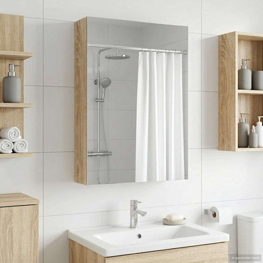 vidaXL Bathroom Mirror Cabinet Sonoma Oak 40 x 10.5 x 60.5 cm