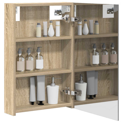 vidaXL Bathroom Mirror Cabinet Sonoma Oak 40 x 10.5 x 60.5 cm