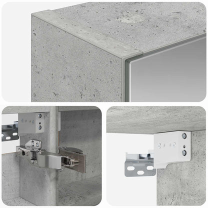 vidaXL Bathroom Mirror Cabinet Concrete Grey 40 x 10.5 x 60.5 cm