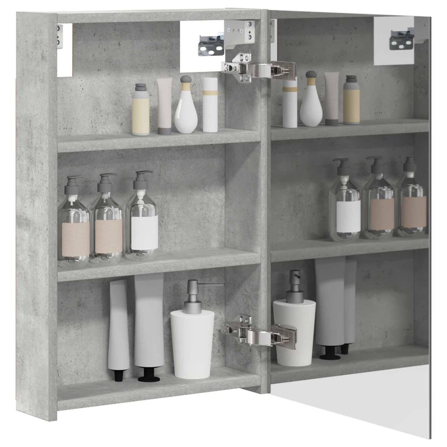 vidaXL Bathroom Mirror Cabinet Concrete Grey 40 x 10.5 x 60.5 cm
