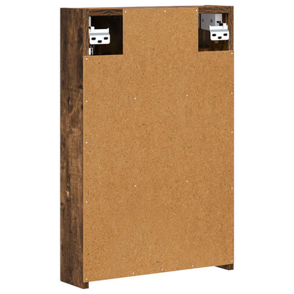 vidaXL Bathroom Mirror Cabinet Smoked Oak 40 x 10.5 x 60.5 cm