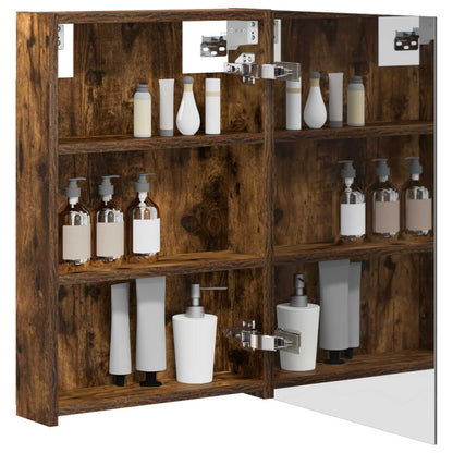 vidaXL Bathroom Mirror Cabinet Smoked Oak 40 x 10.5 x 60.5 cm