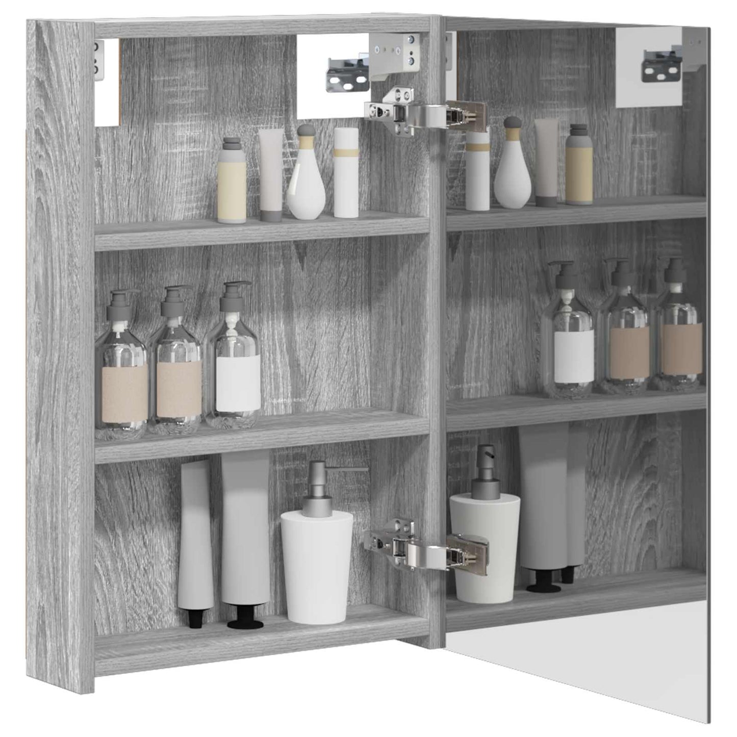 vidaXL Bathroom Mirror Cabinet Grey Sonoma 40 x 10.5 x 60.5 cm