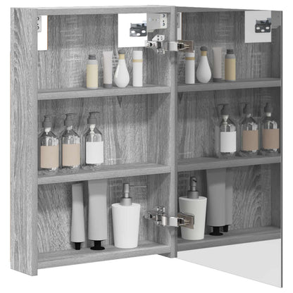 vidaXL Bathroom Mirror Cabinet Grey Sonoma 40 x 10.5 x 60.5 cm
