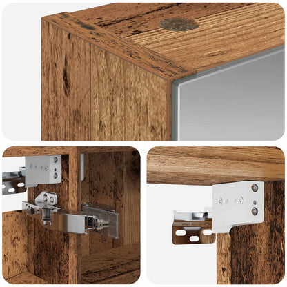vidaXL Bathroom Mirror Cabinet with Shelf Old Wood 40 x 10.5 x 60.5 cm