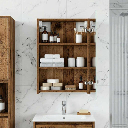 vidaXL Bathroom Mirror Cabinet with Shelf Old Wood 40 x 10.5 x 60.5 cm