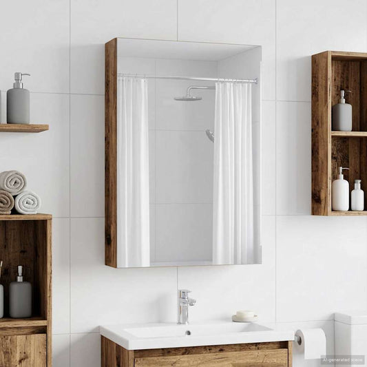 vidaXL Bathroom Mirror Cabinet with Shelf Old Wood 40 x 10.5 x 60.5 cm