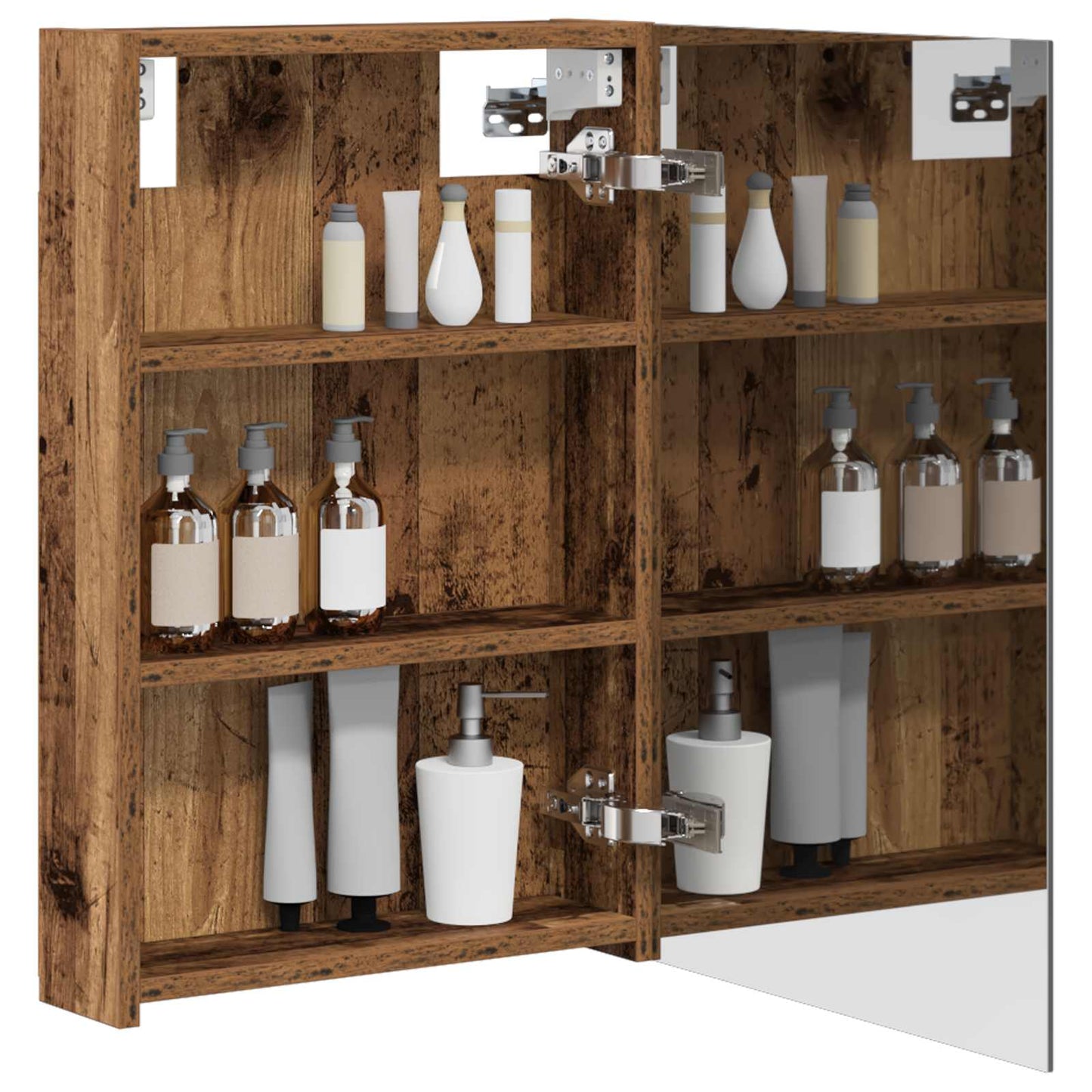 vidaXL Bathroom Mirror Cabinet with Shelf Old Wood 40 x 10.5 x 60.5 cm