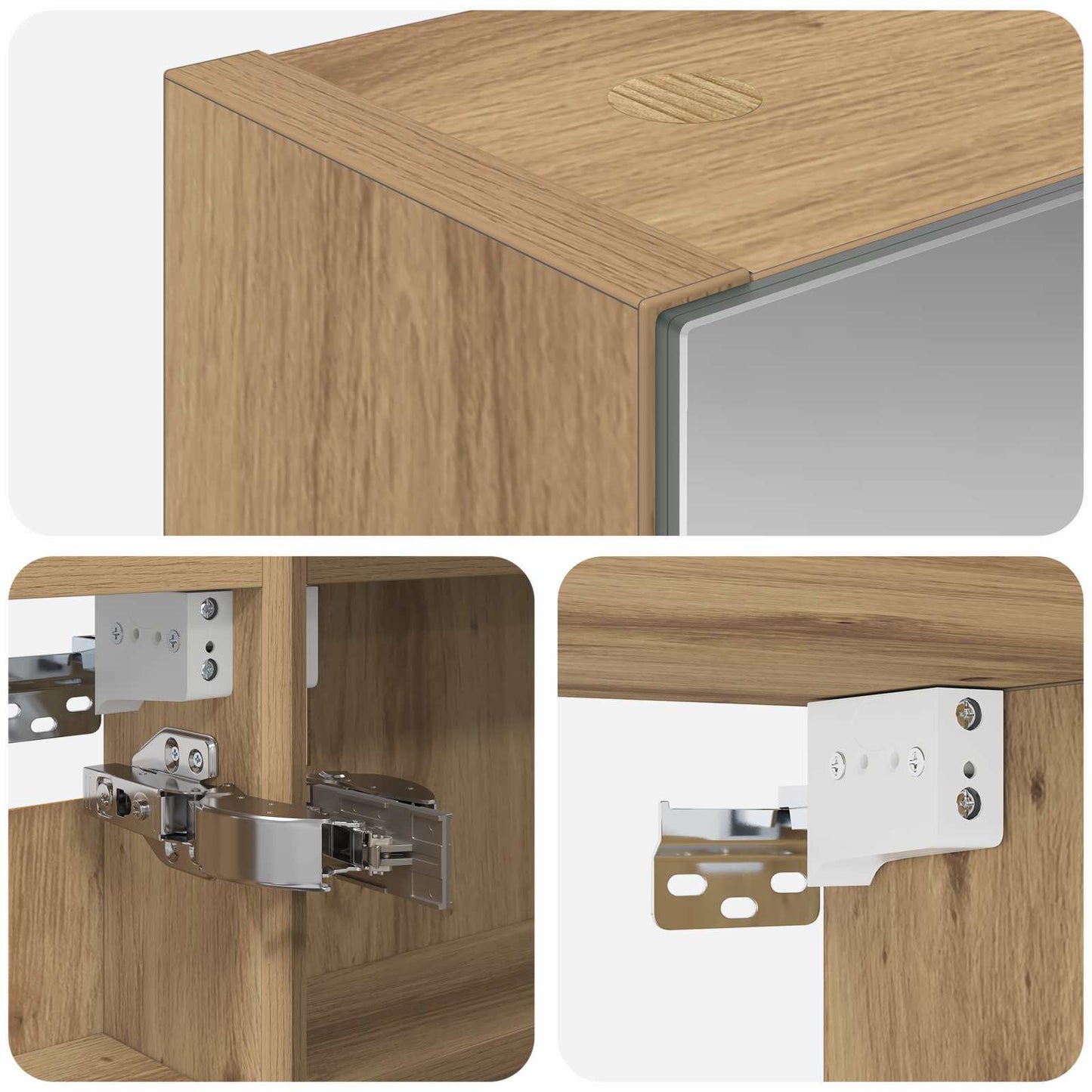 vidaXL Bathroom Mirror Cabinet Artisian Oak 40 x 10.5 x 60.5 cm
