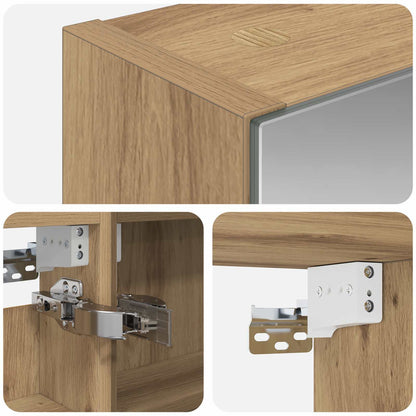 vidaXL Bathroom Mirror Cabinet Artisian Oak 40 x 10.5 x 60.5 cm