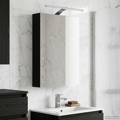 vidaXL Bathroom Mirror Cabinet with Door Black Oak 40 x 10.5 x 60.5 cm