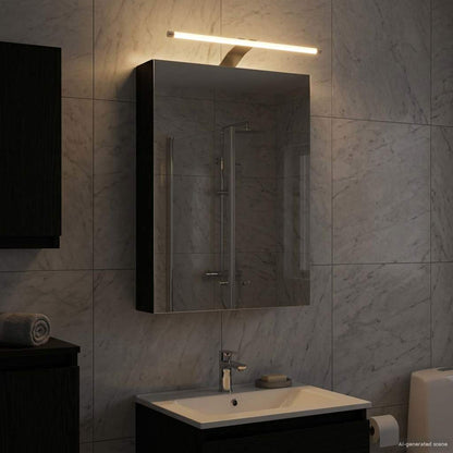vidaXL Bathroom Mirror Cabinet with Door Black Oak 40 x 10.5 x 60.5 cm