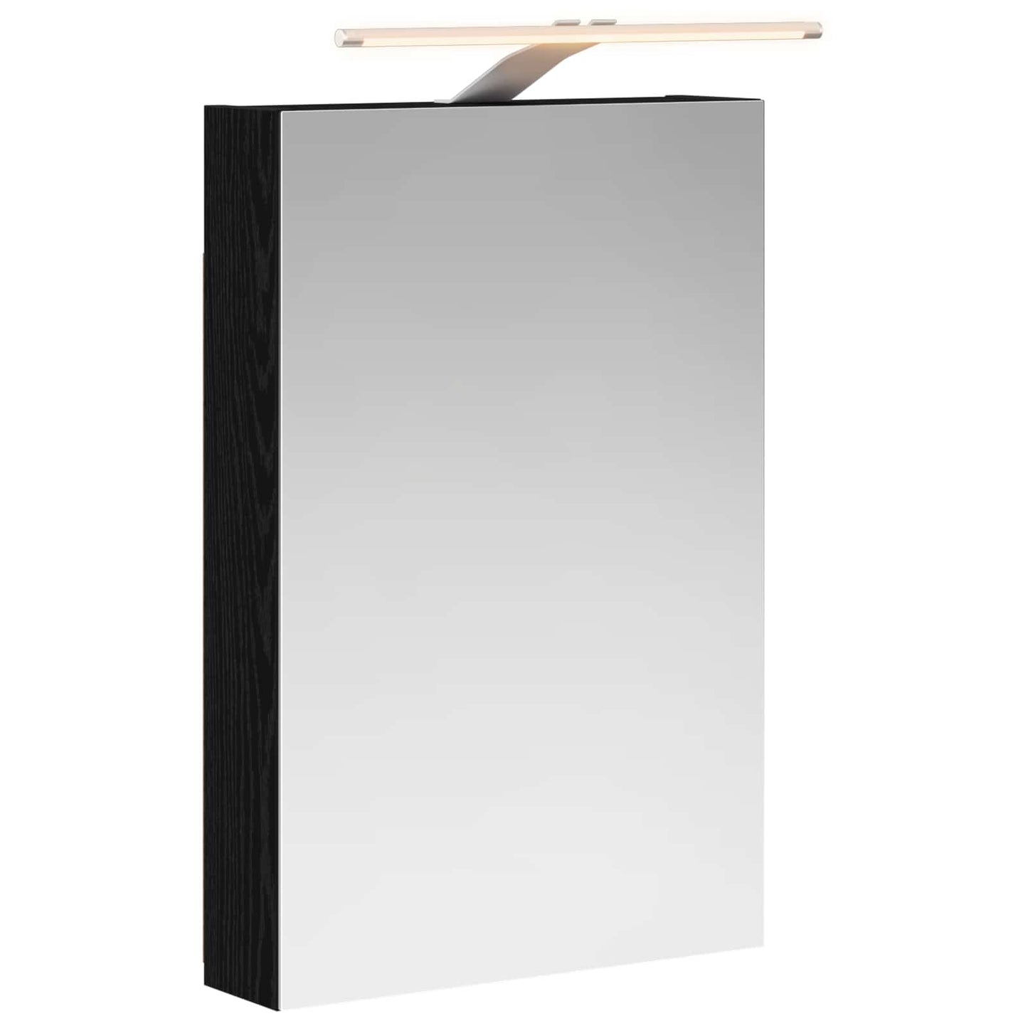 vidaXL Bathroom Mirror Cabinet with Door Black Oak 40 x 10.5 x 60.5 cm