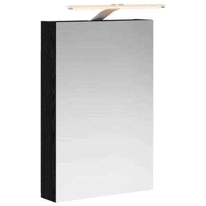 vidaXL Bathroom Mirror Cabinet with Door Black Oak 40 x 10.5 x 60.5 cm