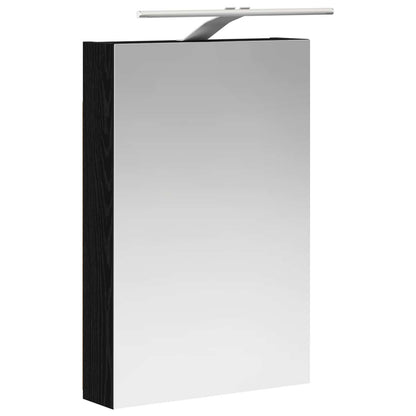 vidaXL Bathroom Mirror Cabinet with Door Black Oak 40 x 10.5 x 60.5 cm