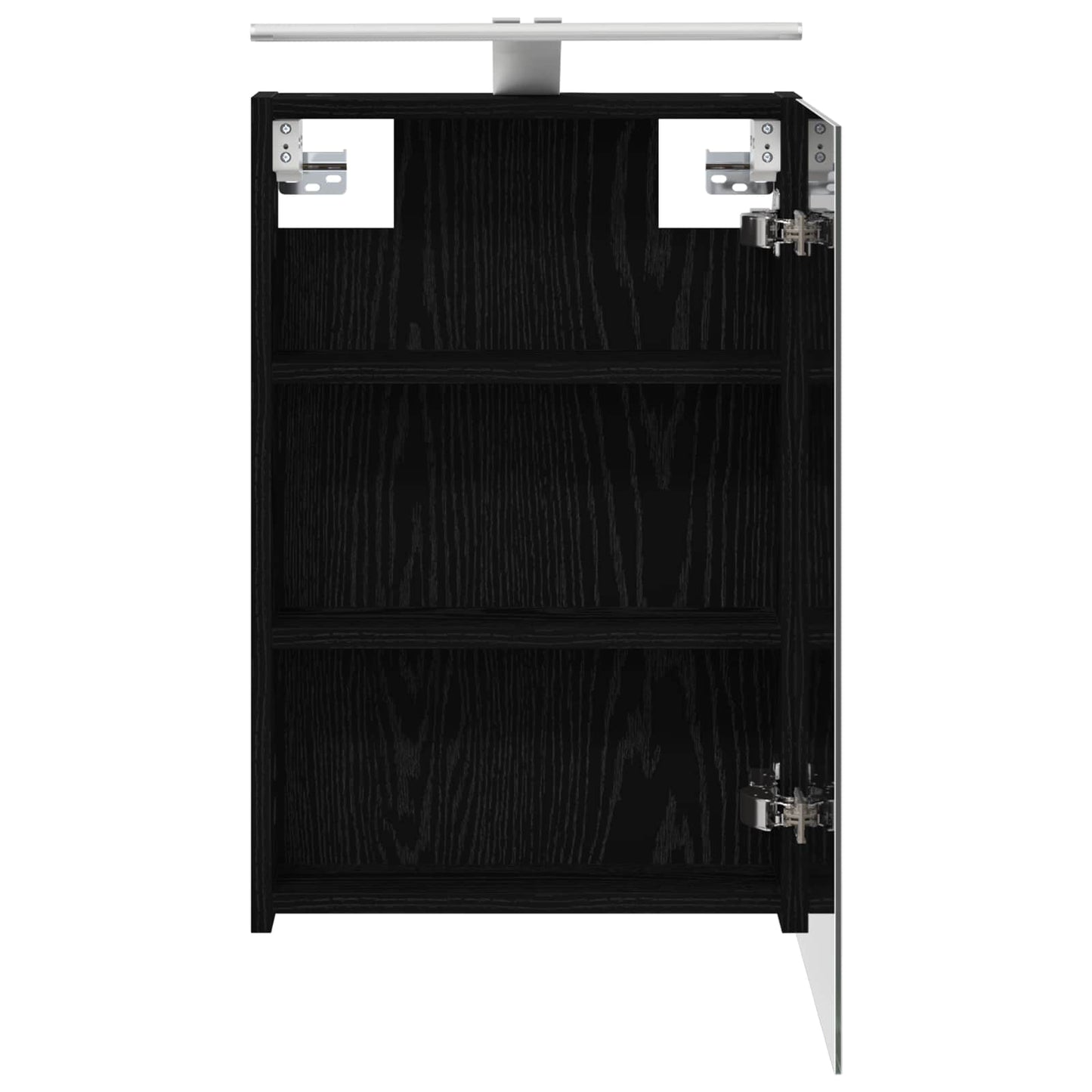 vidaXL Bathroom Mirror Cabinet with Door Black Oak 40 x 10.5 x 60.5 cm