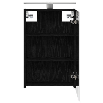 vidaXL Bathroom Mirror Cabinet with Door Black Oak 40 x 10.5 x 60.5 cm