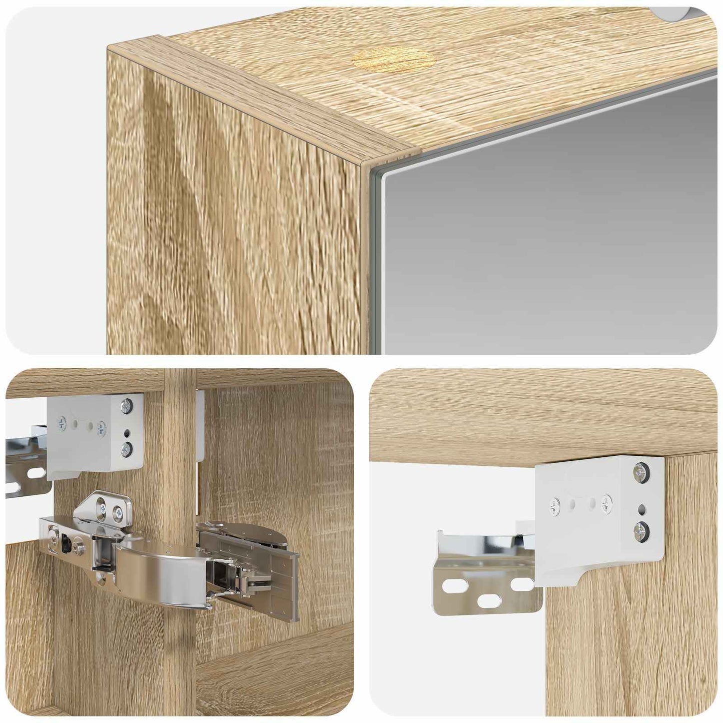 vidaXL Bathroom Mirror Cabinet Sonoma Oak 40 x 10.5 x 60.5 cm