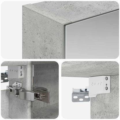 vidaXL Bathroom Mirror Cabinet Concrete Grey 40 x 10.5 x 60.5 cm