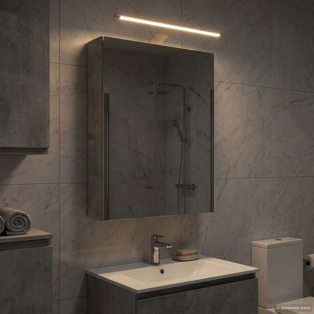 vidaXL Bathroom Mirror Cabinet Concrete Grey 40 x 10.5 x 60.5 cm
