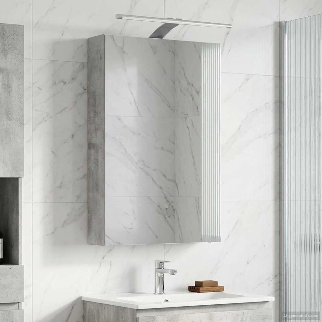 vidaXL Bathroom Mirror Cabinet Concrete Grey 40 x 10.5 x 60.5 cm