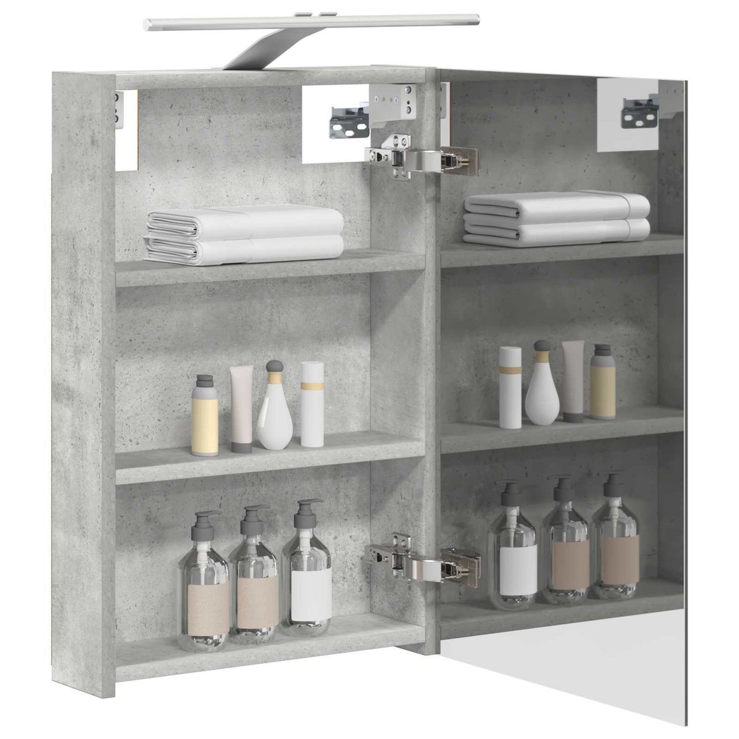vidaXL Bathroom Mirror Cabinet Concrete Grey 40 x 10.5 x 60.5 cm