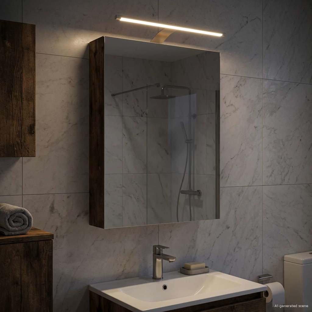 vidaXL Bathroom Mirror Cabinet Smoked Oak 40 x 10.5 x 60.5 cm