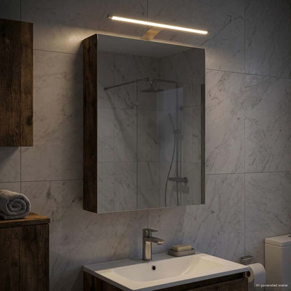vidaXL Bathroom Mirror Cabinet Smoked Oak 40 x 10.5 x 60.5 cm