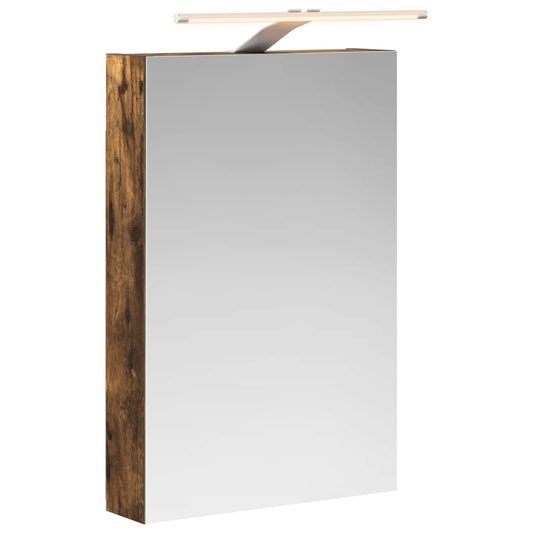 vidaXL Bathroom Mirror Cabinet Smoked Oak 40 x 10.5 x 60.5 cm