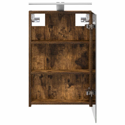 vidaXL Bathroom Mirror Cabinet Smoked Oak 40 x 10.5 x 60.5 cm