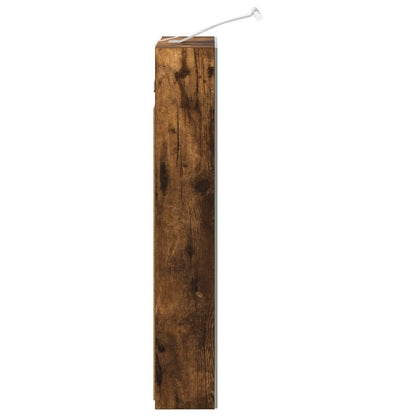 vidaXL Bathroom Mirror Cabinet Smoked Oak 40 x 10.5 x 60.5 cm