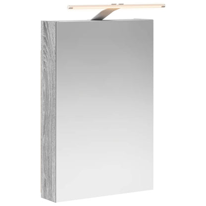 vidaXL Bathroom Mirror Cabinet Grey Sonoma 40 x 10.5 x 60.5 cm