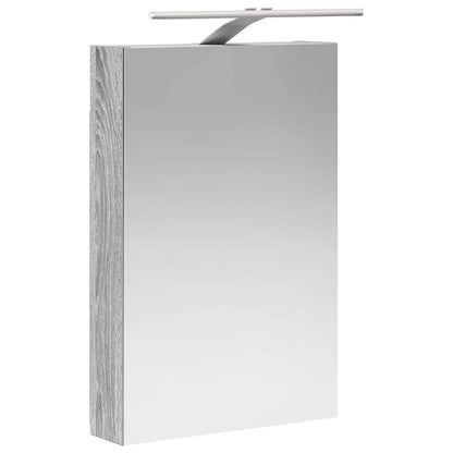 vidaXL Bathroom Mirror Cabinet Grey Sonoma 40 x 10.5 x 60.5 cm