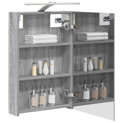 vidaXL Bathroom Mirror Cabinet Grey Sonoma 40 x 10.5 x 60.5 cm