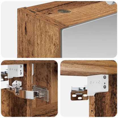 vidaXL Bathroom Mirror Cabinet with Shelf Old Wood 40 x 10.5 x 60.5 cm