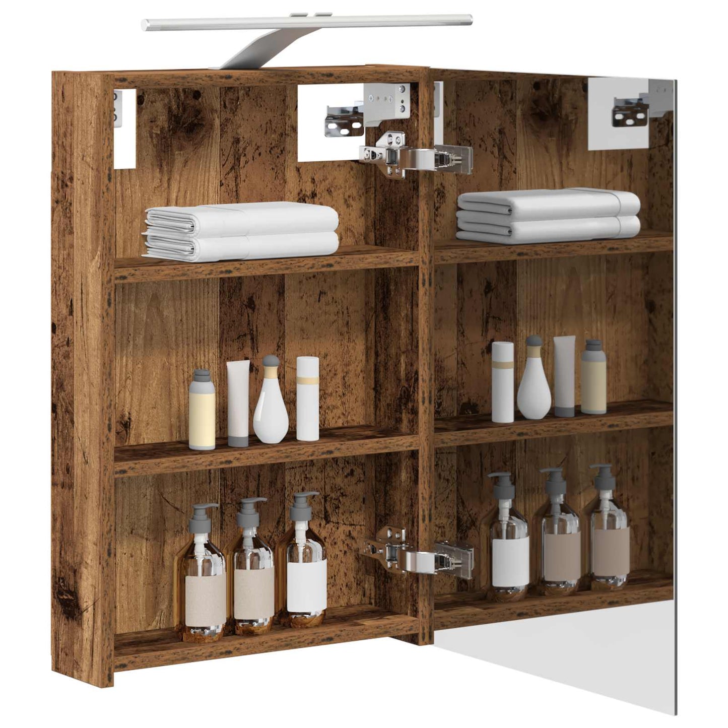 vidaXL Bathroom Mirror Cabinet with Shelf Old Wood 40 x 10.5 x 60.5 cm