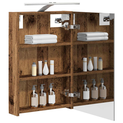 vidaXL Bathroom Mirror Cabinet with Shelf Old Wood 40 x 10.5 x 60.5 cm