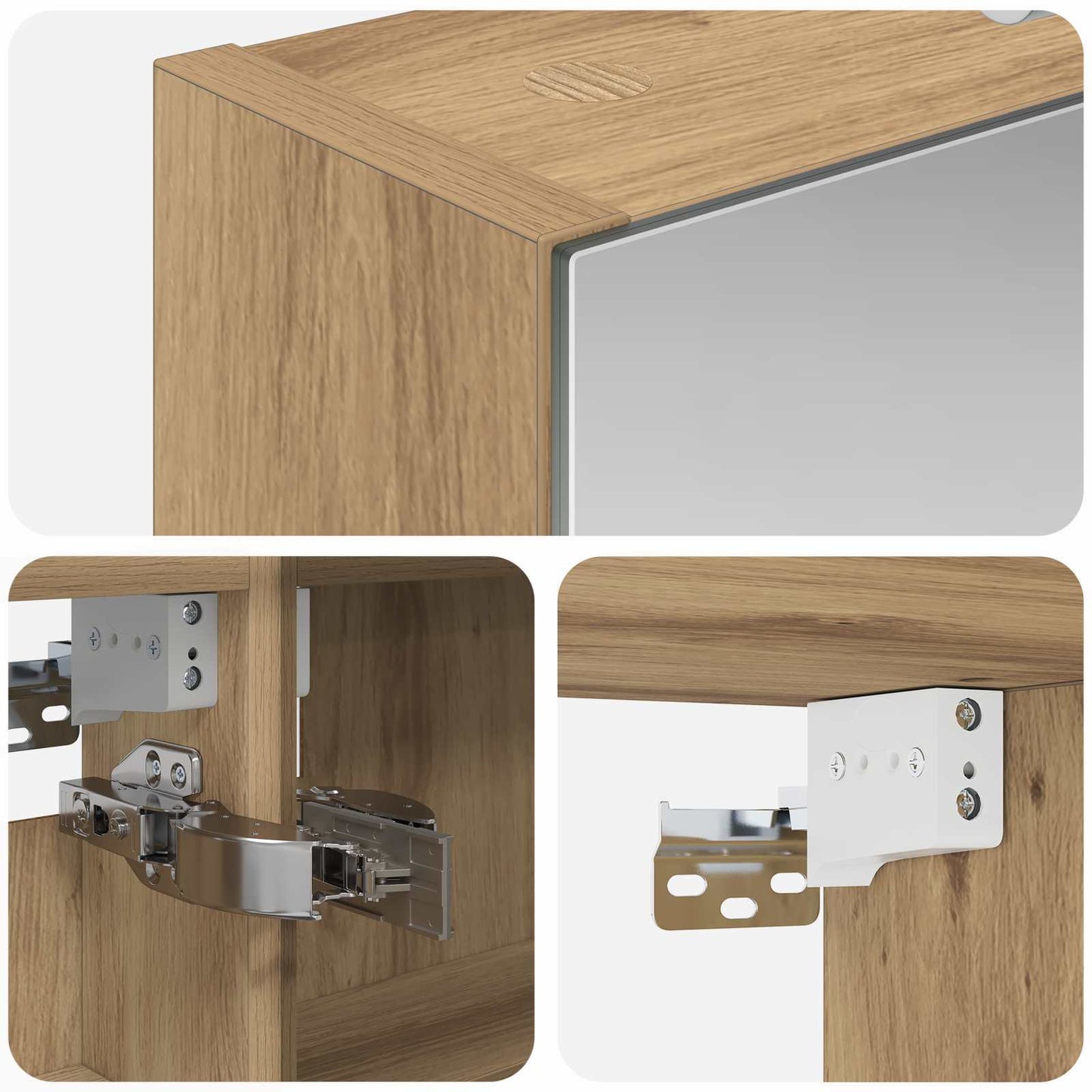 vidaXL Bathroom Mirror Cabinet Artisian Oak 40 x 10.5 x 60.5 cm