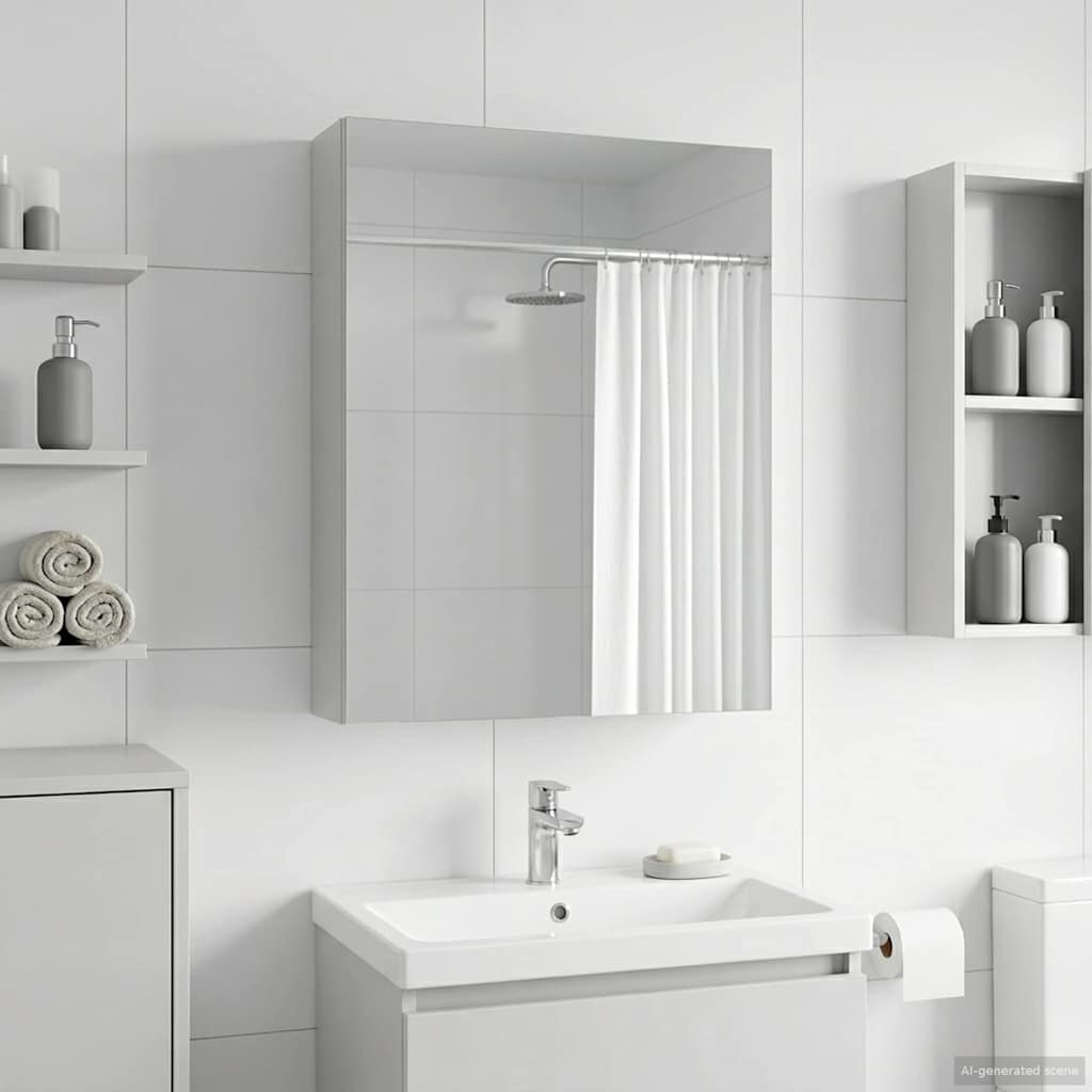 vidaXL Bathroom Mirror Cabinet White 50 x 14.5 x 70 cm Engineered wood