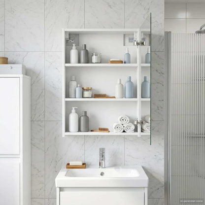 vidaXL Bathroom Mirror Cabinet White 50 x 14.5 x 70 cm Engineered wood