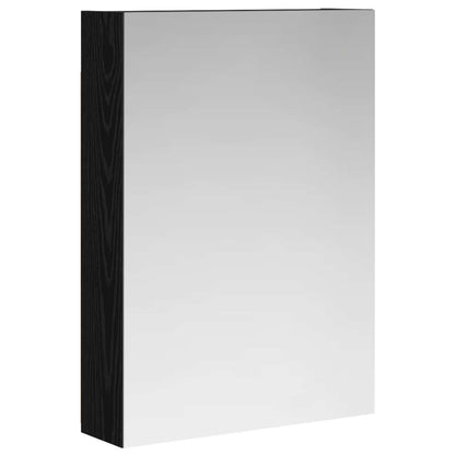 vidaXL Bathroom Mirror Cabinet with Shelf Black Oak 50 x 14.5 x 70 cm