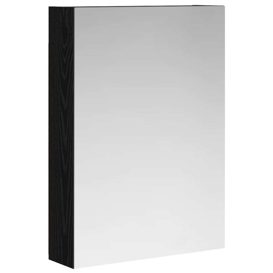vidaXL Bathroom Mirror Cabinet with Shelf Black Oak 50 x 14.5 x 70 cm