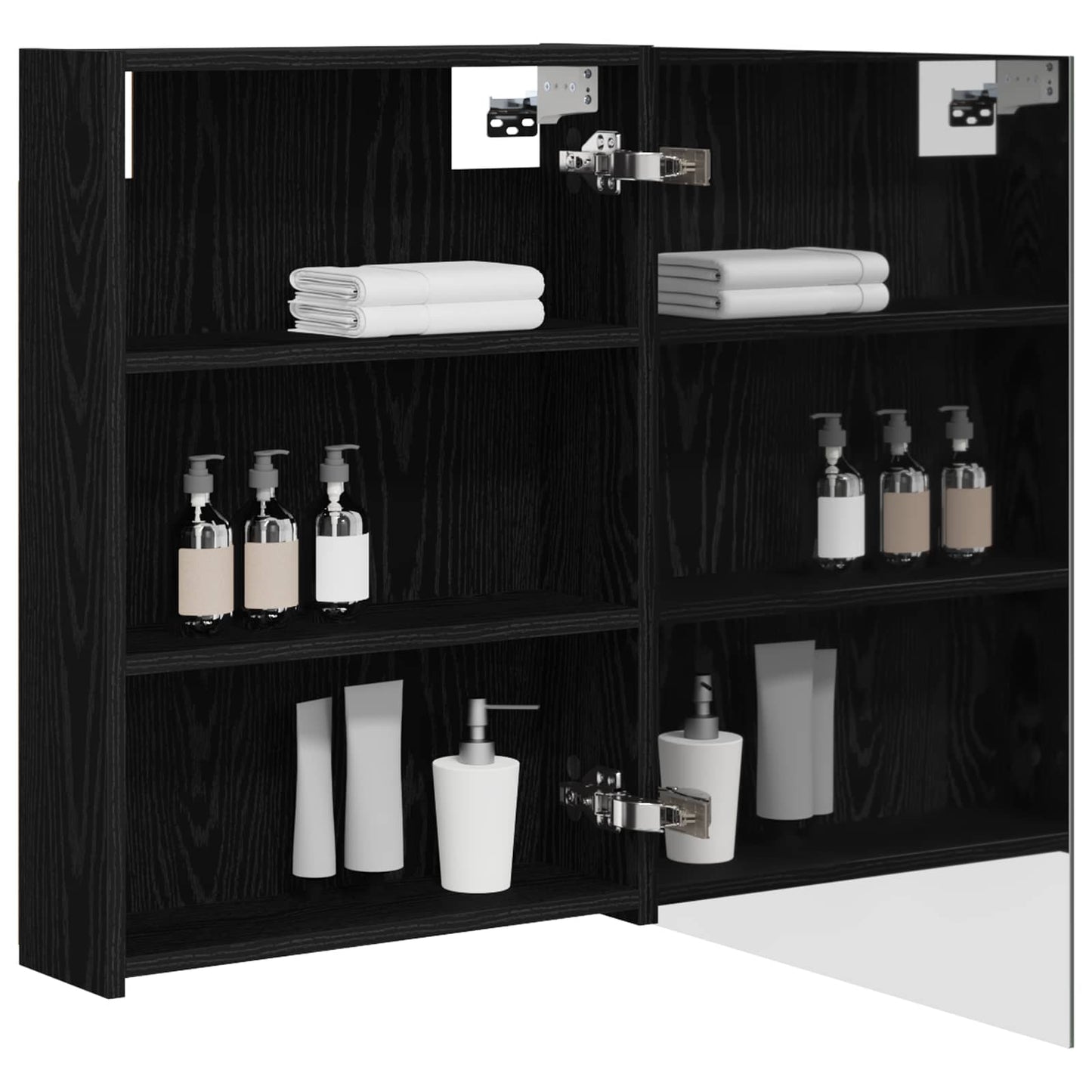 vidaXL Bathroom Mirror Cabinet with Shelf Black Oak 50 x 14.5 x 70 cm