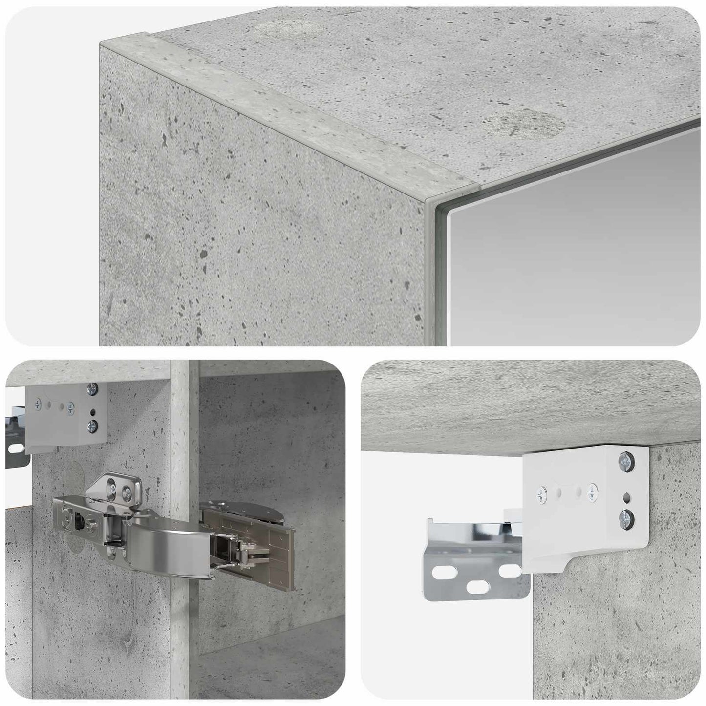 vidaXL Bathroom Mirror Cabinet Concrete Grey 50 x 14.5 x 70 cm