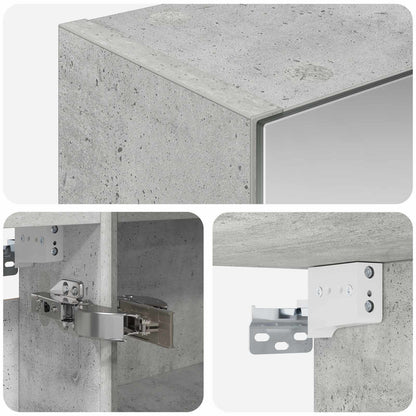 vidaXL Bathroom Mirror Cabinet Concrete Grey 50 x 14.5 x 70 cm